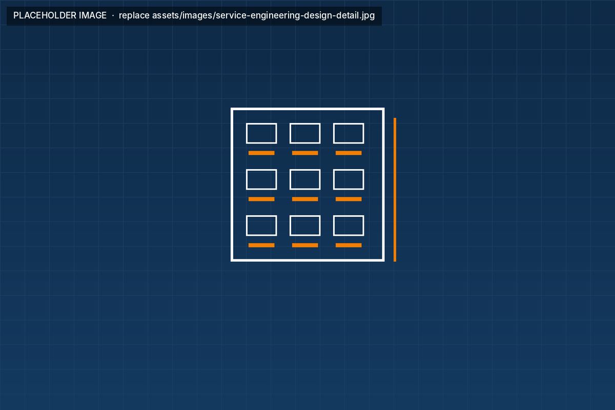Multi-storey building elevation with heating positions marked on each floor